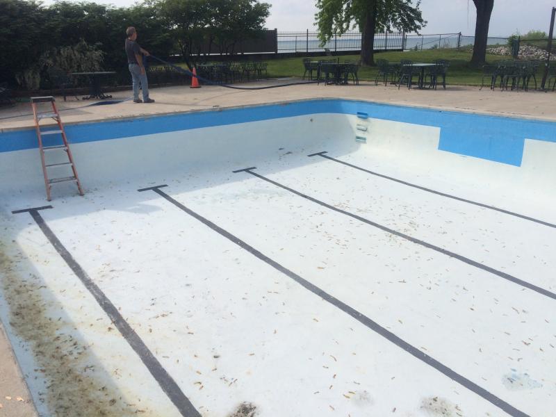 Outdoor Private Club Cement Pool (BEFORE) 